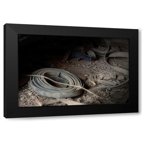 Leather Strap Black Modern Wood Framed Art Print with Double Matting by McNemar, C. Thomas