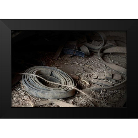 Leather Strap Black Modern Wood Framed Art Print by McNemar, C. Thomas