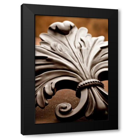 Fleur de Lis II Black Modern Wood Framed Art Print with Double Matting by McNemar, C. Thomas