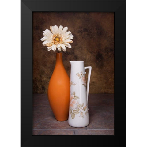 Orange Vase with Pitcher I Black Modern Wood Framed Art Print by McNemar, C. Thomas