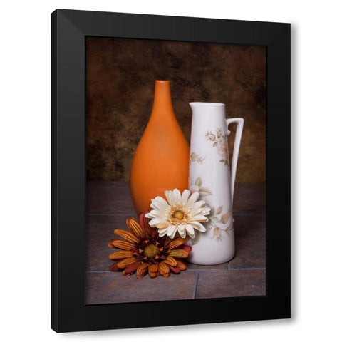 Orange Vase with Pitcher II Black Modern Wood Framed Art Print with Double Matting by McNemar, C. Thomas
