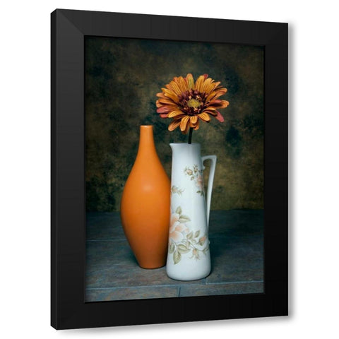 Orange Vase with Pitcher III Black Modern Wood Framed Art Print with Double Matting by McNemar, C. Thomas