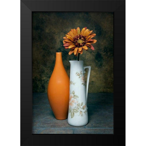 Orange Vase with Pitcher III Black Modern Wood Framed Art Print by McNemar, C. Thomas