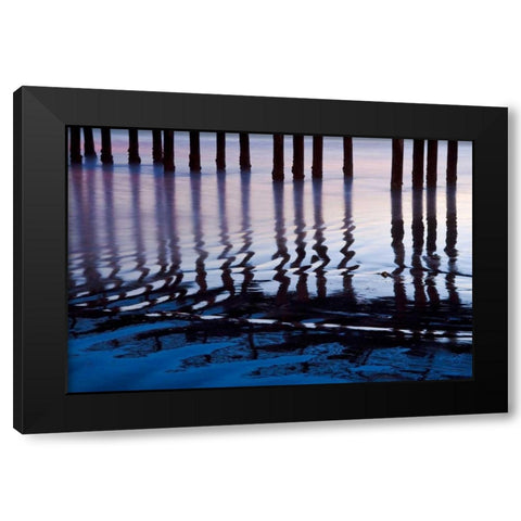 Cayucos Night Black Modern Wood Framed Art Print with Double Matting by Peterson, Lee