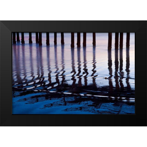 Cayucos Night Black Modern Wood Framed Art Print by Peterson, Lee