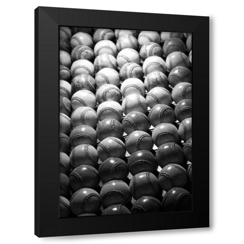 Baseballs II Black Modern Wood Framed Art Print by Putman, Tammy