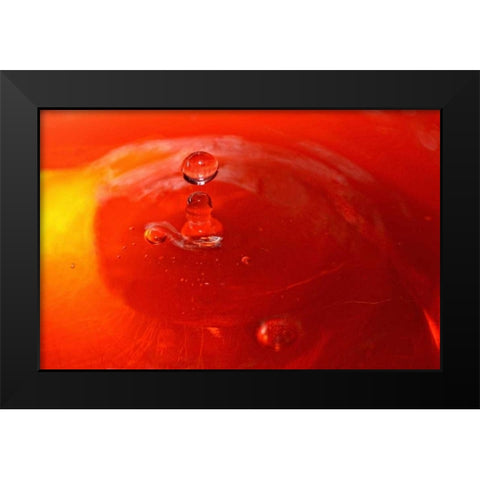 Red Drink Drop III Black Modern Wood Framed Art Print by Putman, Tammy