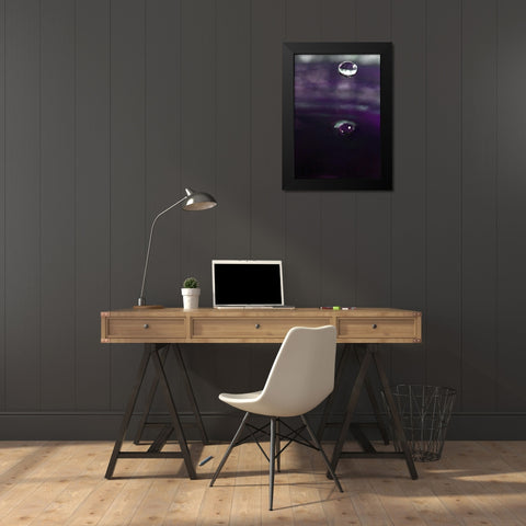 Grape Drink Drop IV Black Modern Wood Framed Art Print by Putman, Tammy