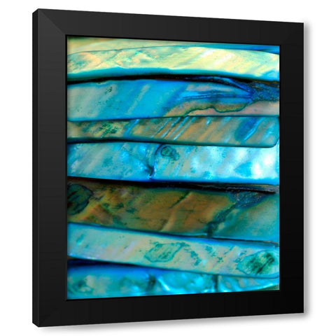 Shell Be Blue I Black Modern Wood Framed Art Print with Double Matting by Putman, Tammy