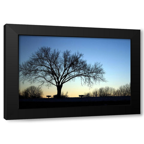 Longview October Sunset Black Modern Wood Framed Art Print with Double Matting by Putman, Tammy