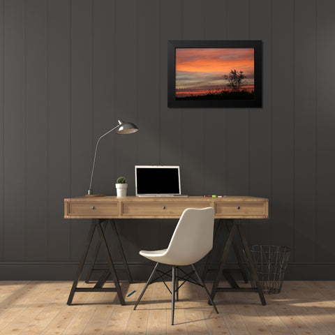 Peaceful Sunset Black Modern Wood Framed Art Print by Putman, Tammy