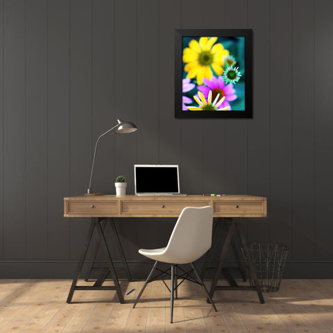 Colorful Bouquet I Black Modern Wood Framed Art Print by Putman, Tammy