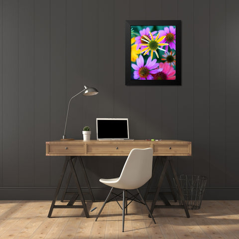 Colorful Bouquet II Black Modern Wood Framed Art Print by Putman, Tammy