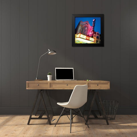 Music Box Theatre Black Modern Wood Framed Art Print by Stefko, Bob
