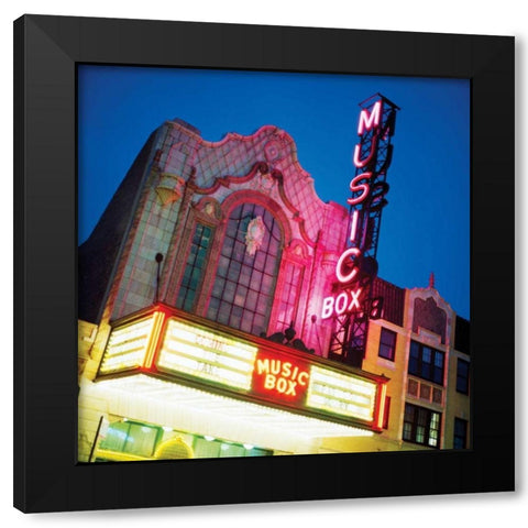 Music Box Theatre Black Modern Wood Framed Art Print with Double Matting by Stefko, Bob