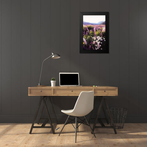 Russell Lupin II Black Modern Wood Framed Art Print by Stefko, Bob