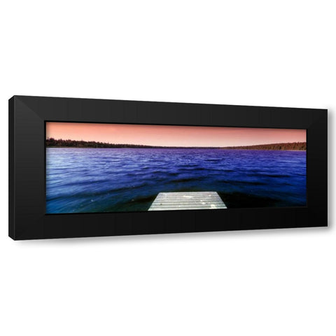 Serene Dock Sunrise III Black Modern Wood Framed Art Print with Double Matting by Stefko, Bob
