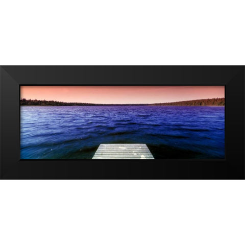 Serene Dock Sunrise III Black Modern Wood Framed Art Print by Stefko, Bob