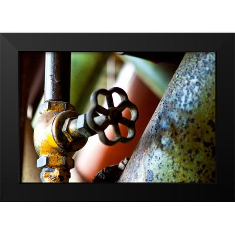 Pipe and Valve Black Modern Wood Framed Art Print by Styber, Dana