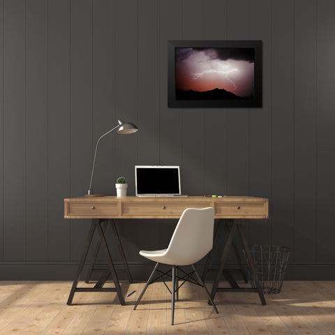 Mountian Lightning Black Modern Wood Framed Art Print by Taylor, Douglas