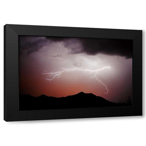 Mountian Lightning Black Modern Wood Framed Art Print by Taylor, Douglas