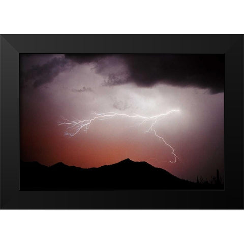 Mountian Lightning Black Modern Wood Framed Art Print by Taylor, Douglas