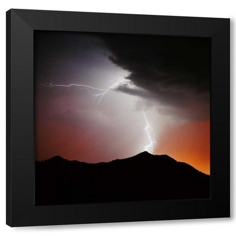 Summit Strike Sq. Black Modern Wood Framed Art Print with Double Matting by Taylor, Douglas