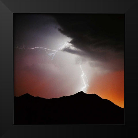 Summit Strike Sq. Black Modern Wood Framed Art Print by Taylor, Douglas