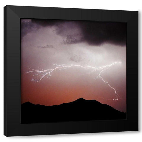 Mountian Lightning Sq. Black Modern Wood Framed Art Print with Double Matting by Taylor, Douglas
