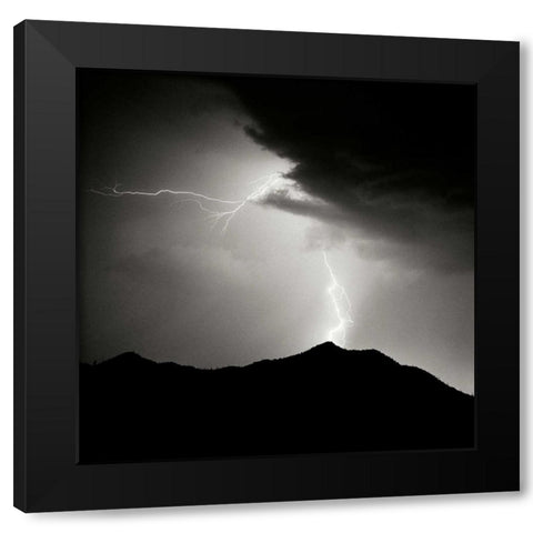 Summit Strike Sq. BW Black Modern Wood Framed Art Print with Double Matting by Taylor, Douglas