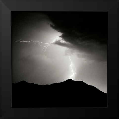 Summit Strike Sq. BW Black Modern Wood Framed Art Print by Taylor, Douglas