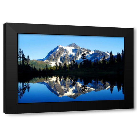 Shuksan Reflections II Black Modern Wood Framed Art Print by Taylor, Douglas