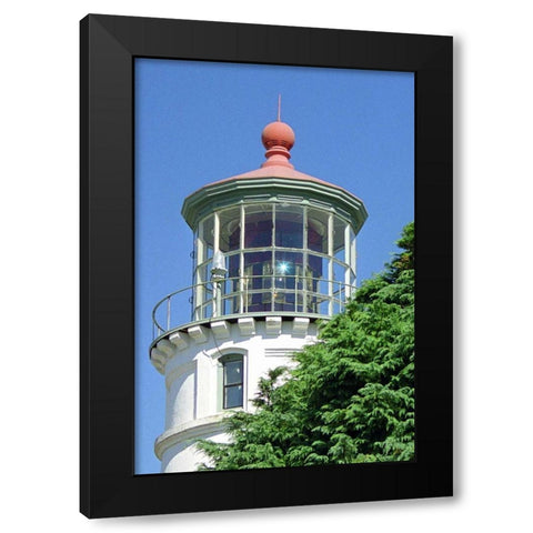 Umpqua River Lighthouse Black Modern Wood Framed Art Print with Double Matting by Taylor, Douglas