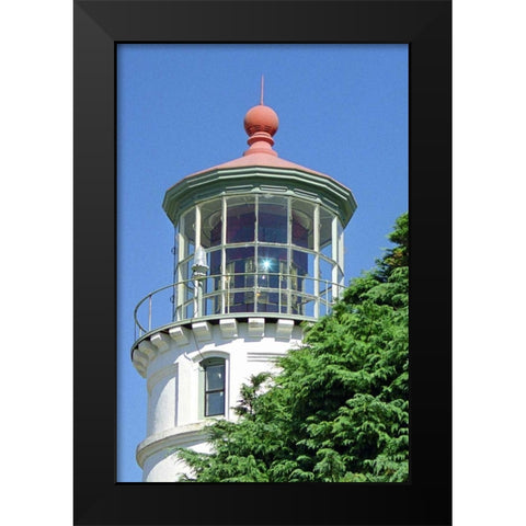 Umpqua River Lighthouse Black Modern Wood Framed Art Print by Taylor, Douglas