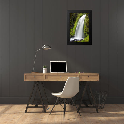 Wahkeena Falls Black Modern Wood Framed Art Print by Taylor, Douglas