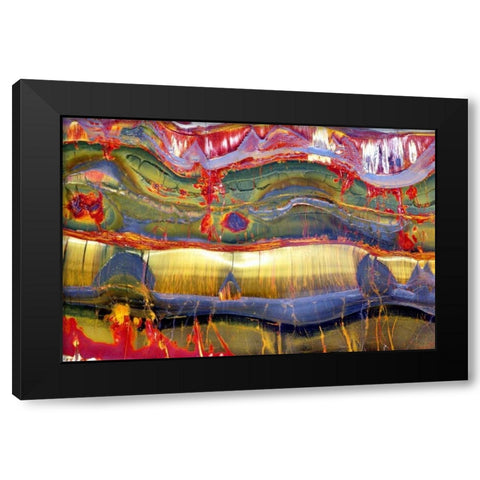 Austral Abstract Black Modern Wood Framed Art Print with Double Matting by Taylor, Douglas