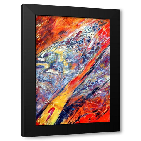 Stone Fire Black Modern Wood Framed Art Print by Taylor, Douglas