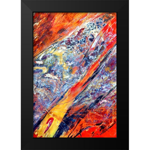 Stone Fire Black Modern Wood Framed Art Print by Taylor, Douglas