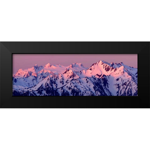 Alpenglow on Mt. Olympus Black Modern Wood Framed Art Print by Taylor, Douglas