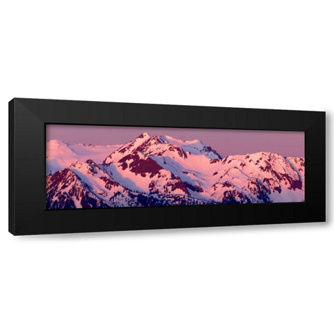 Alpenglow on Olympic Mountains Black Modern Wood Framed Art Print with Double Matting by Taylor, Douglas