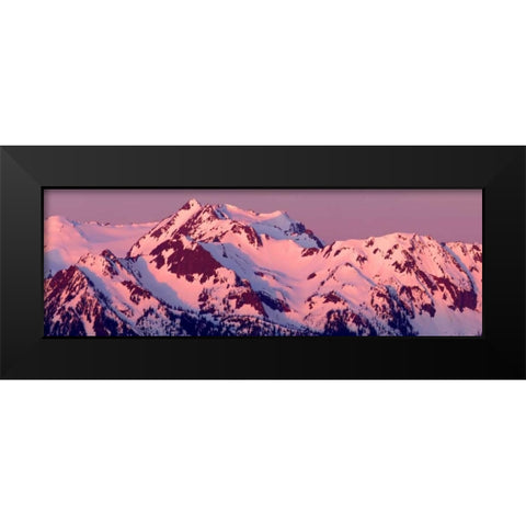 Alpenglow on Olympic Mountains Black Modern Wood Framed Art Print by Taylor, Douglas