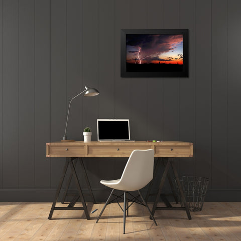 Twilight Lightning I Black Modern Wood Framed Art Print by Taylor, Douglas