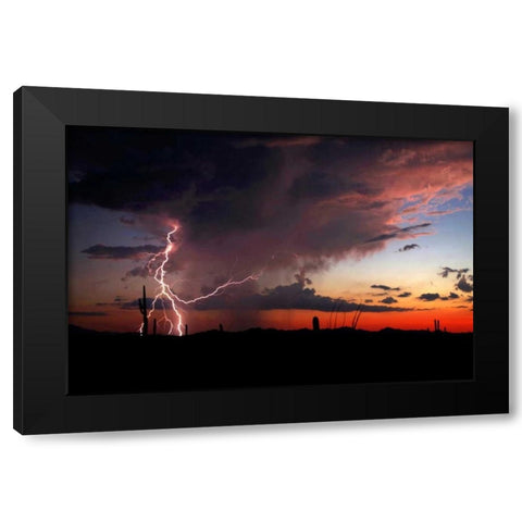 Twilight Lightning I Black Modern Wood Framed Art Print with Double Matting by Taylor, Douglas