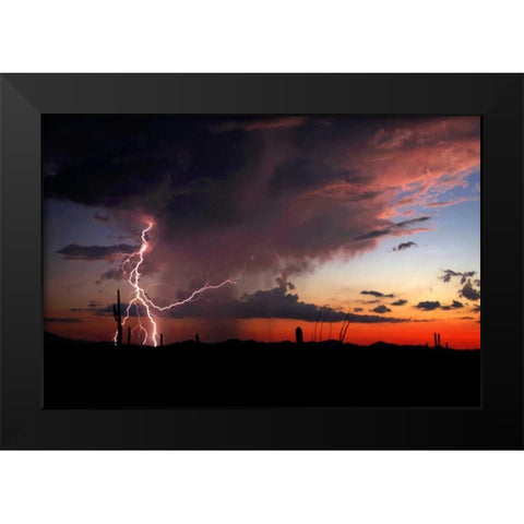 Twilight Lightning I Black Modern Wood Framed Art Print by Taylor, Douglas