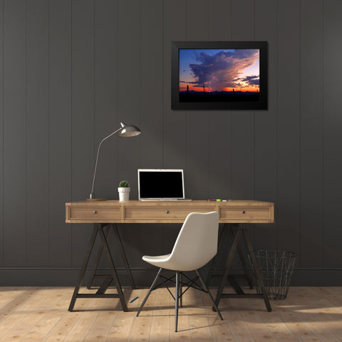 Twilight Lightning II Black Modern Wood Framed Art Print by Taylor, Douglas