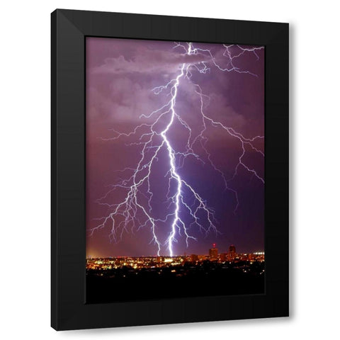 Lightning Portrait Black Modern Wood Framed Art Print with Double Matting by Taylor, Douglas