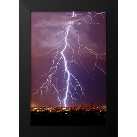 Lightning Portrait Black Modern Wood Framed Art Print by Taylor, Douglas