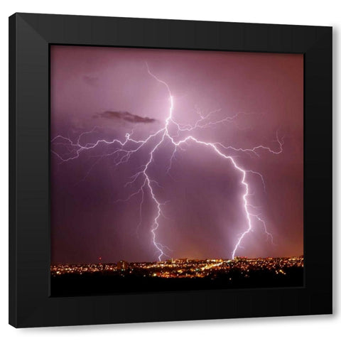 Urban Lightning I Black Modern Wood Framed Art Print by Taylor, Douglas