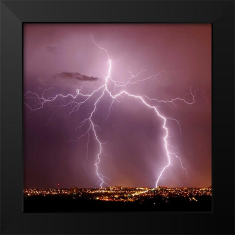 Urban Lightning I Black Modern Wood Framed Art Print by Taylor, Douglas