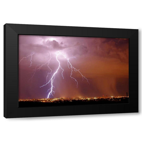 Urban Storm Black Modern Wood Framed Art Print by Taylor, Douglas